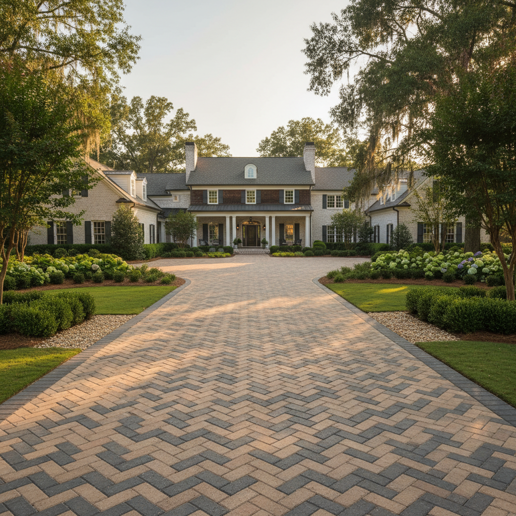 2026 Driveway Paver Trends: Herringbone, Ribbon Designs & Permeable Pavers Transforming Upstate SC Curb Appeal