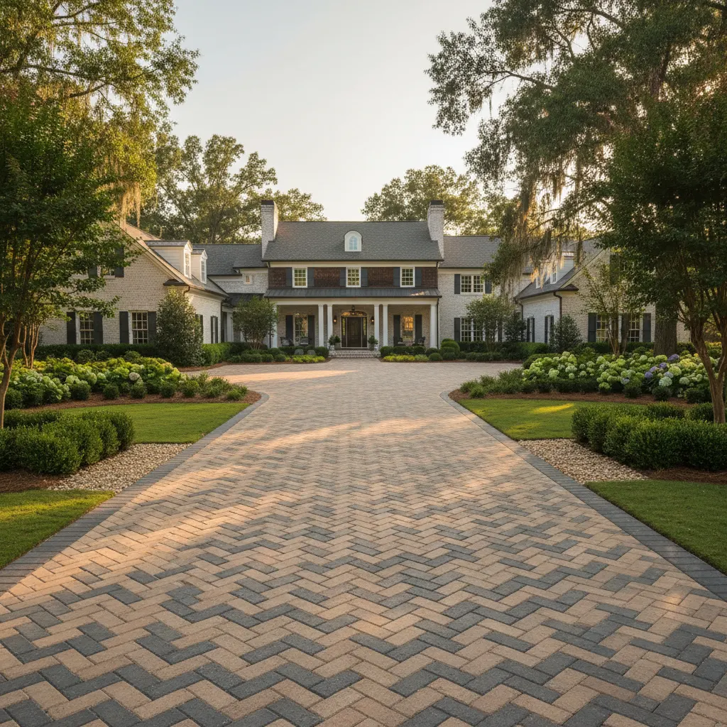 2026 Driveway Paver Trends: Herringbone, Ribbon Designs & Permeable Pavers Transforming Upstate SC Curb Appeal