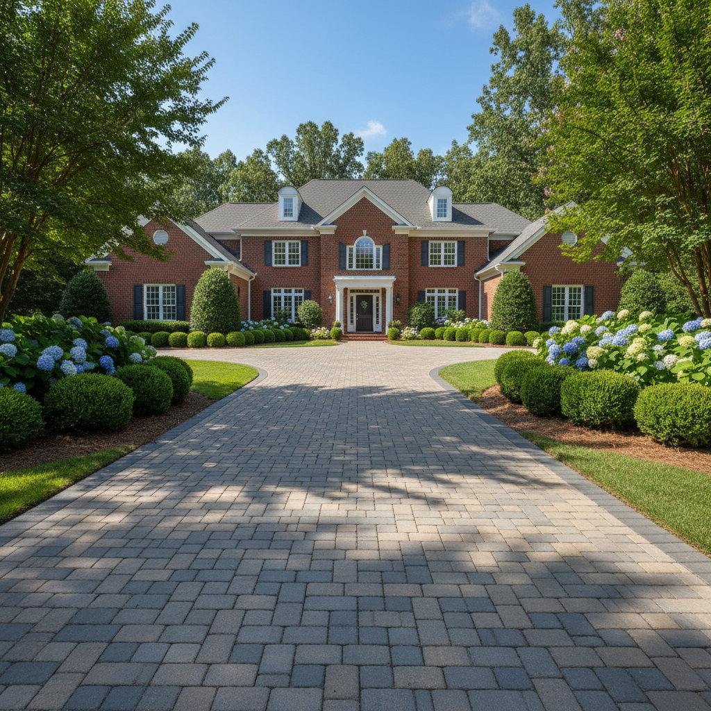 Tremron concrete pavers on a durable low-maintenance driveway in Spartanburg South Carolina