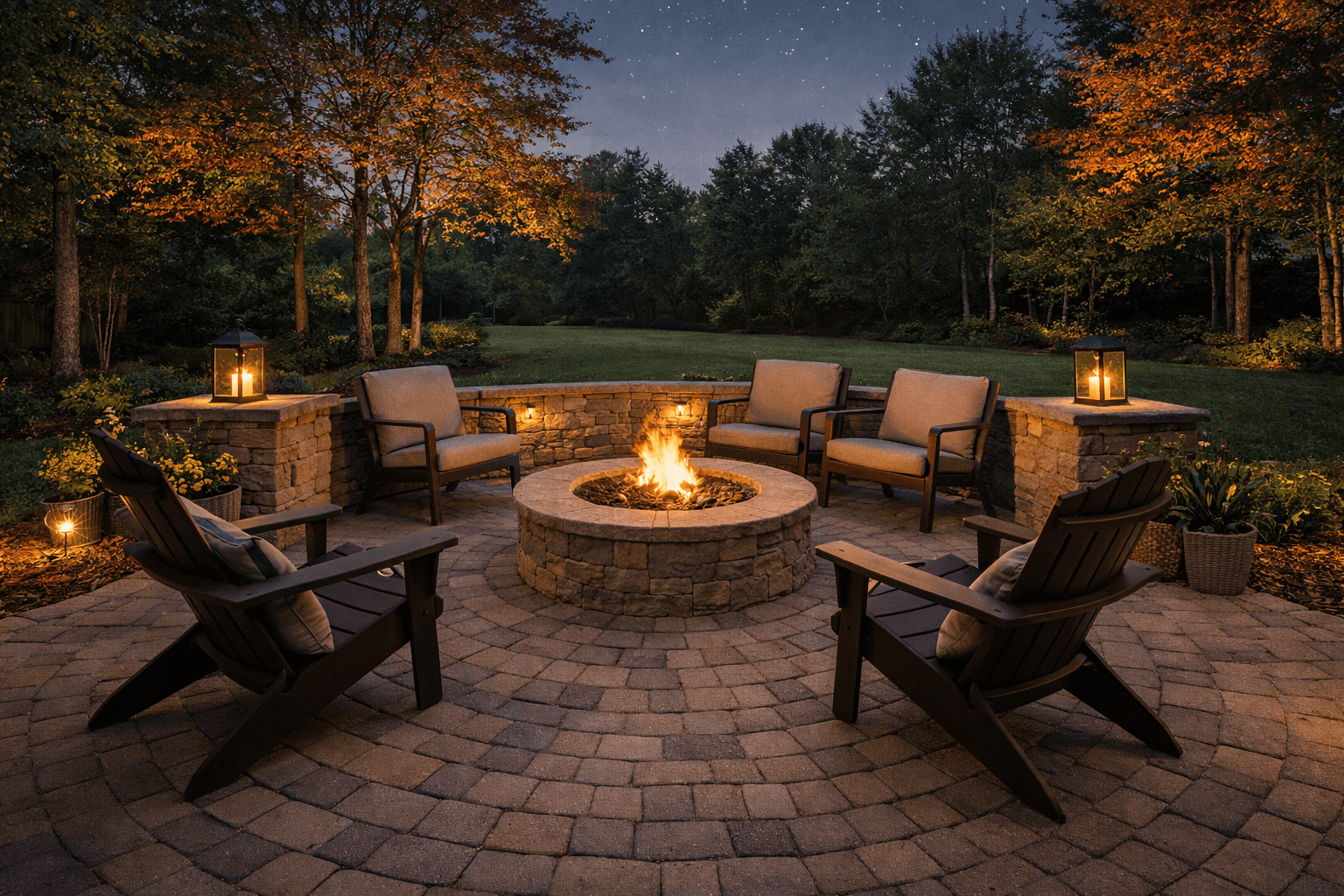 Multi-zone paver patio