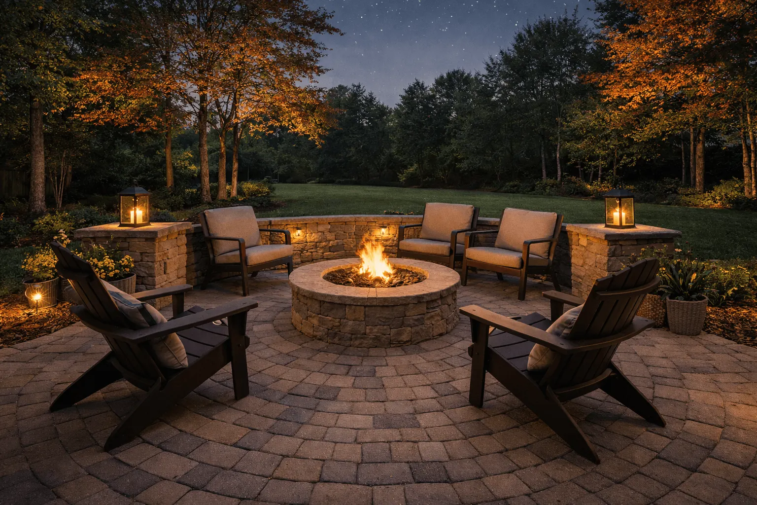 Multi-zone paver patio